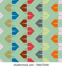 New color seamless pattern with cartoon camping tent.
