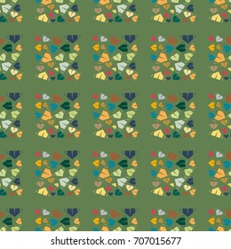 New color seamless pattern with cartoon camping tent.