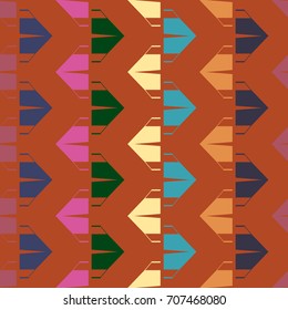 New color seamless pattern with cartoon camping tent.