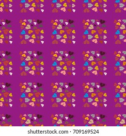 New color seamless pattern with cartoon camping tent.