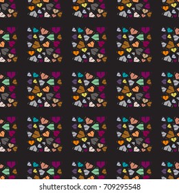 New color seamless pattern with cartoon camping tent.