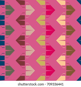 New color seamless pattern with cartoon camping tent.