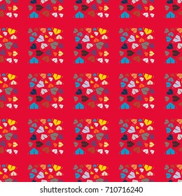 New color seamless pattern with cartoon camping tent.