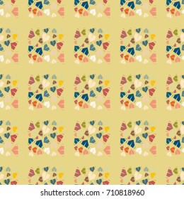 New color seamless pattern with cartoon camping tent.