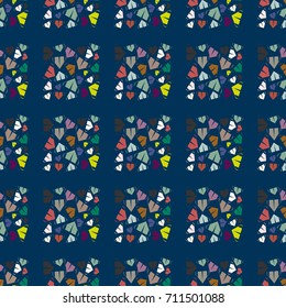 New color seamless pattern with cartoon camping tent.