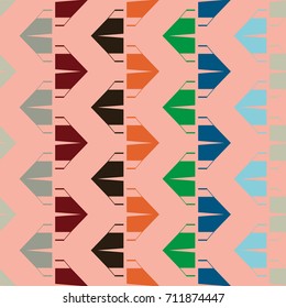 New color seamless pattern with cartoon camping tent.
