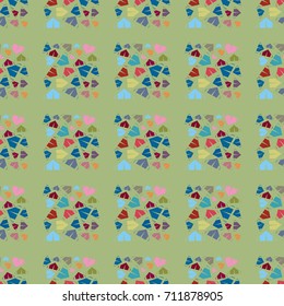 New color seamless pattern with cartoon camping tent.