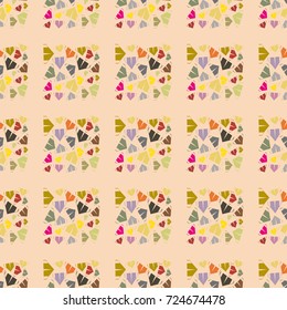New color seamless pattern with cartoon camping tent.