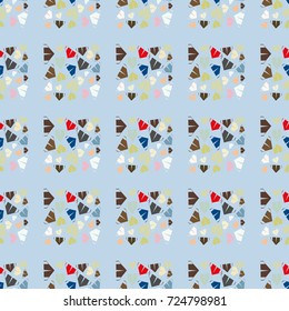 New color seamless pattern with cartoon camping tent.