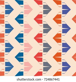 New color seamless pattern with cartoon camping tent.