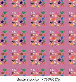 New color seamless pattern with cartoon camping tent.