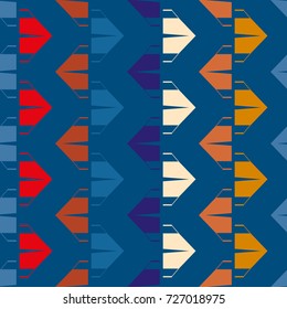 New color seamless pattern with cartoon camping tent.