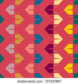New color seamless pattern with cartoon camping tent.