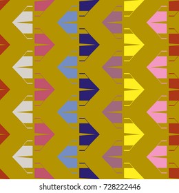 New color seamless pattern with cartoon camping tent.