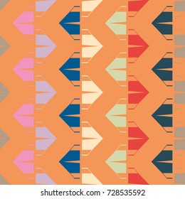 New color seamless pattern with cartoon camping tent.