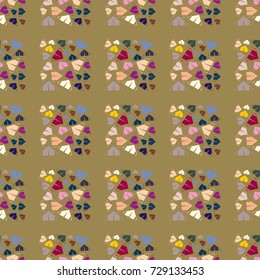 New color seamless pattern with cartoon camping tent.