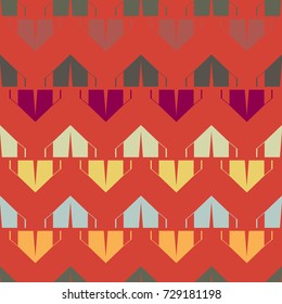 New color seamless pattern with cartoon camping tent.