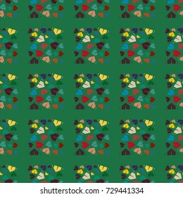 New color seamless pattern with cartoon camping tent.