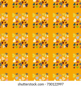 New color seamless pattern with cartoon camping tent.