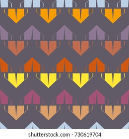 New color seamless pattern with cartoon camping tent.