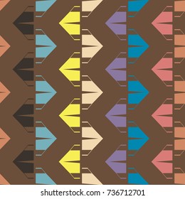 New color seamless pattern with cartoon camping tent.