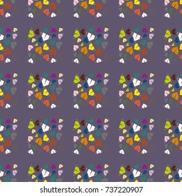 New color seamless pattern with cartoon camping tent.