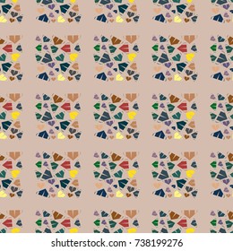 New color seamless pattern with cartoon camping tent.