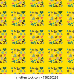 New color seamless pattern with cartoon camping tent.