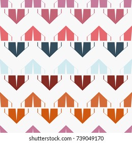 New color seamless pattern with cartoon camping tent.