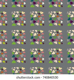 New color seamless pattern with cartoon camping tent.