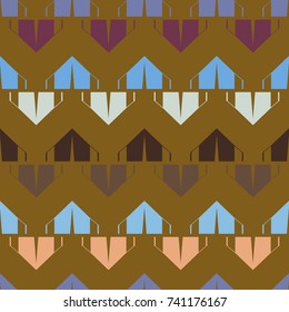 New color seamless pattern with cartoon camping tent.