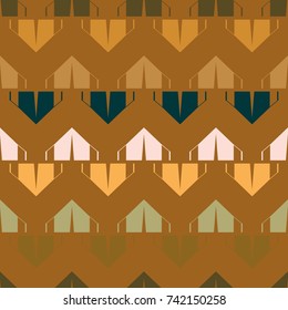 New color seamless pattern with cartoon camping tent.