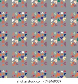New color seamless pattern with cartoon camping tent.