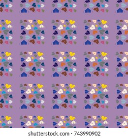 New color seamless pattern with cartoon camping tent.