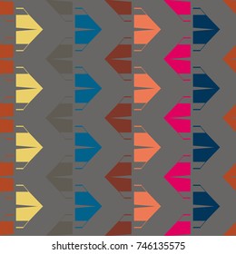 New color seamless pattern with cartoon camping tent.