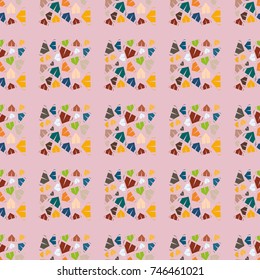 New color seamless pattern with cartoon camping tent.
