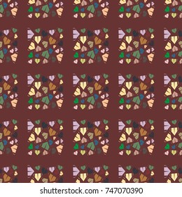 New color seamless pattern with cartoon camping tent.