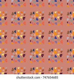 New color seamless pattern with cartoon camping tent.