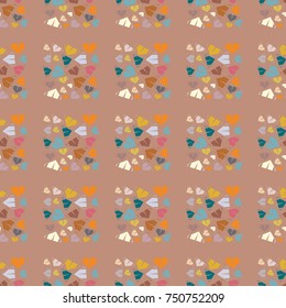 New color seamless pattern with cartoon camping tent.