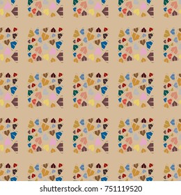 New color seamless pattern with cartoon camping tent.