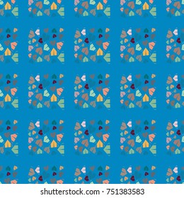 New color seamless pattern with cartoon camping tent.