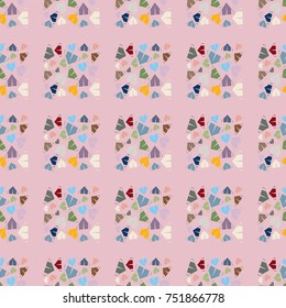 New color seamless pattern with cartoon camping tent.