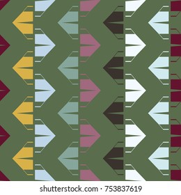 New color seamless pattern with cartoon camping tent.