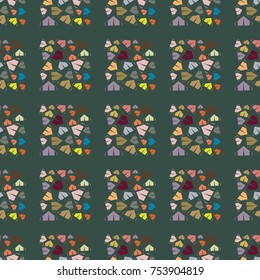 New color seamless pattern with cartoon camping tent.