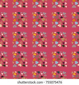 New color seamless pattern with cartoon camping tent.