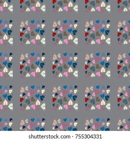 New color seamless pattern with cartoon camping tent.