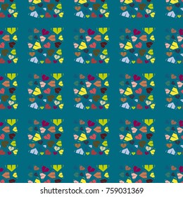 New color seamless pattern with cartoon camping tent.