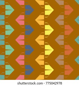 New color seamless pattern with cartoon camping tent.