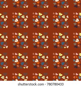 New color seamless pattern with cartoon camping tent.