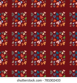 New color seamless pattern with cartoon camping tent.